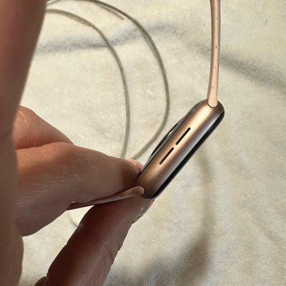 Apple Watch with Pink Speckled Band and Charger - Picture 5 of 6